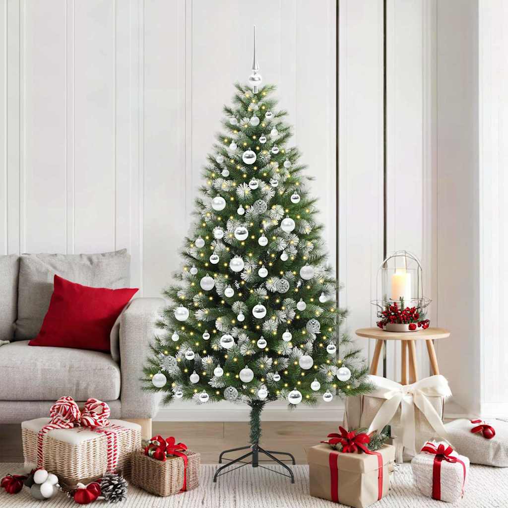 Albero di Natale artificiale con rami snodati e neve imbiancata