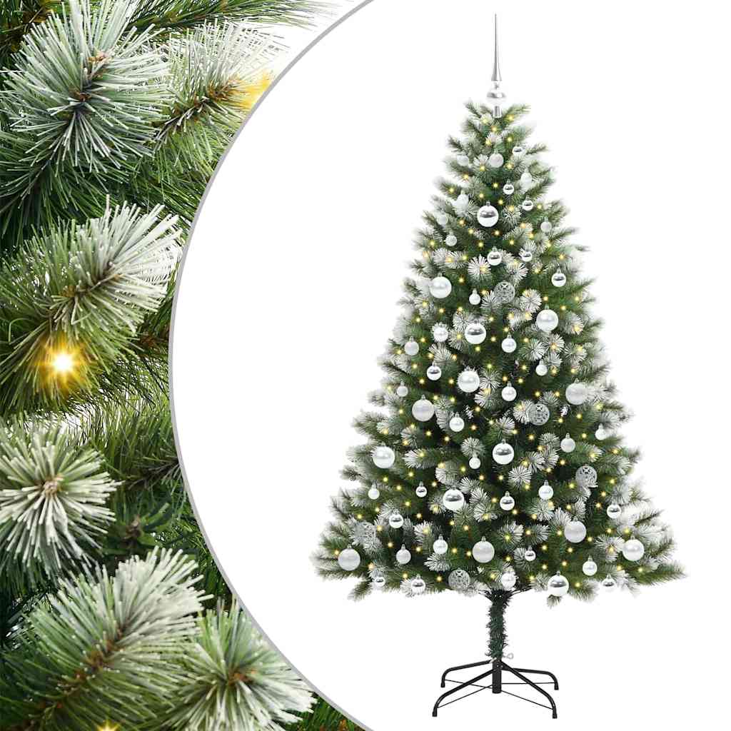 Albero di Natale artificiale con rami snodati e neve imbiancata