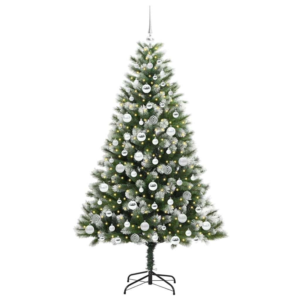 Albero di Natale artificiale con rami snodati e neve imbiancata