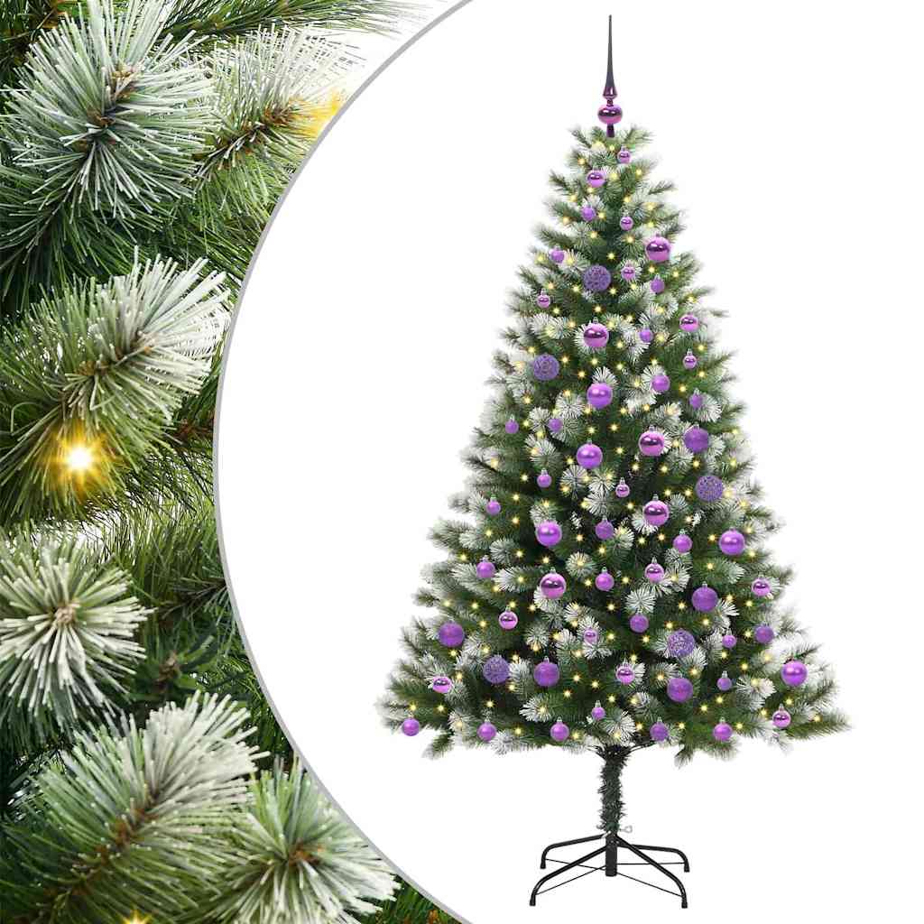 Albero di Natale artificiale con rami snodati e neve imbiancata