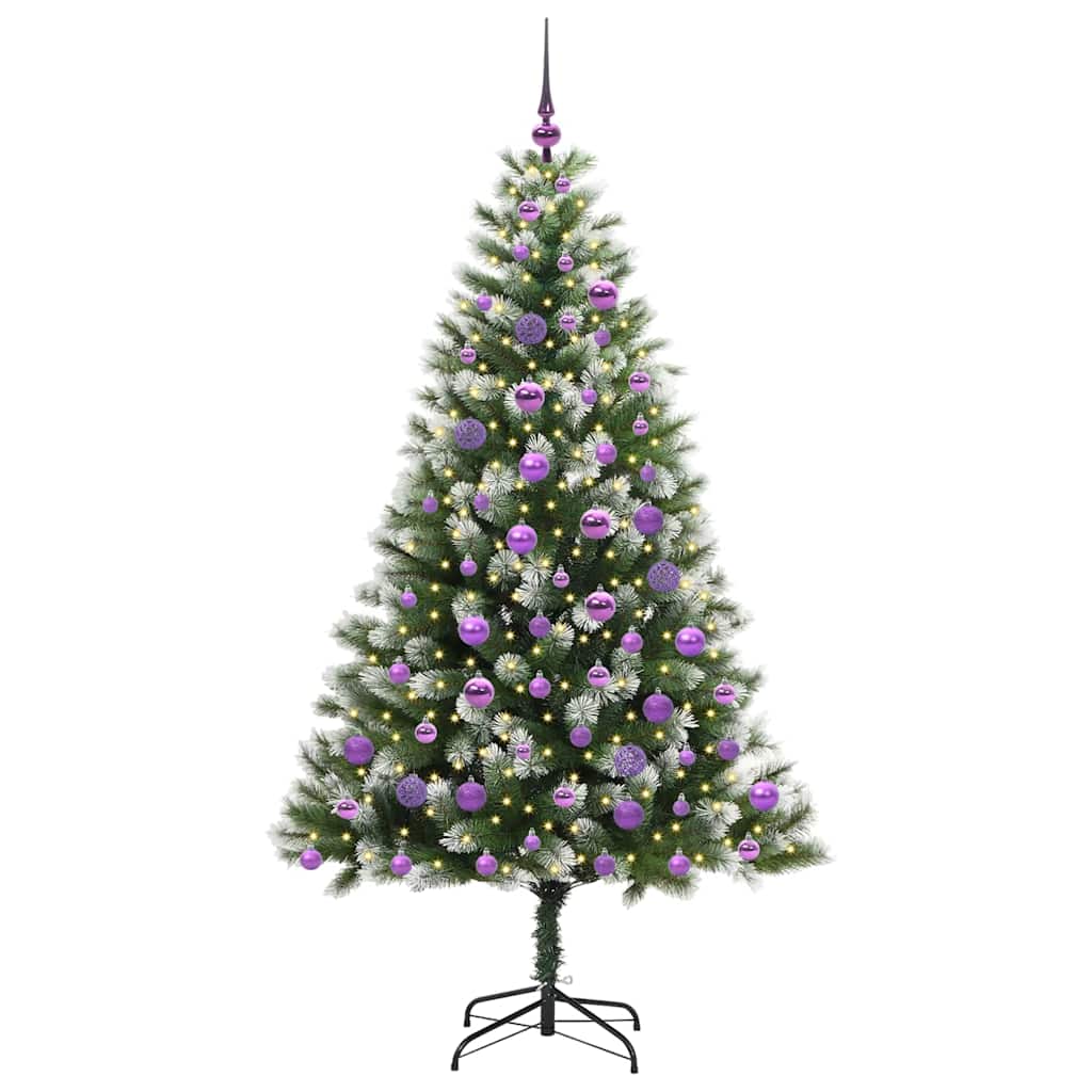 Albero di Natale artificiale con rami snodati e neve imbiancata