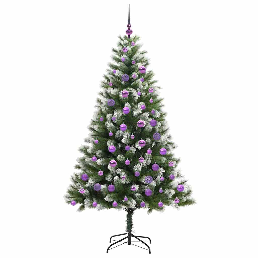 Albero di Natale artificiale con rami snodati e neve imbiancata