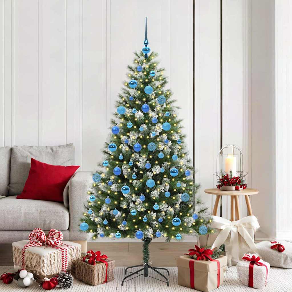 Albero di Natale artificiale con rami snodati e neve imbiancata