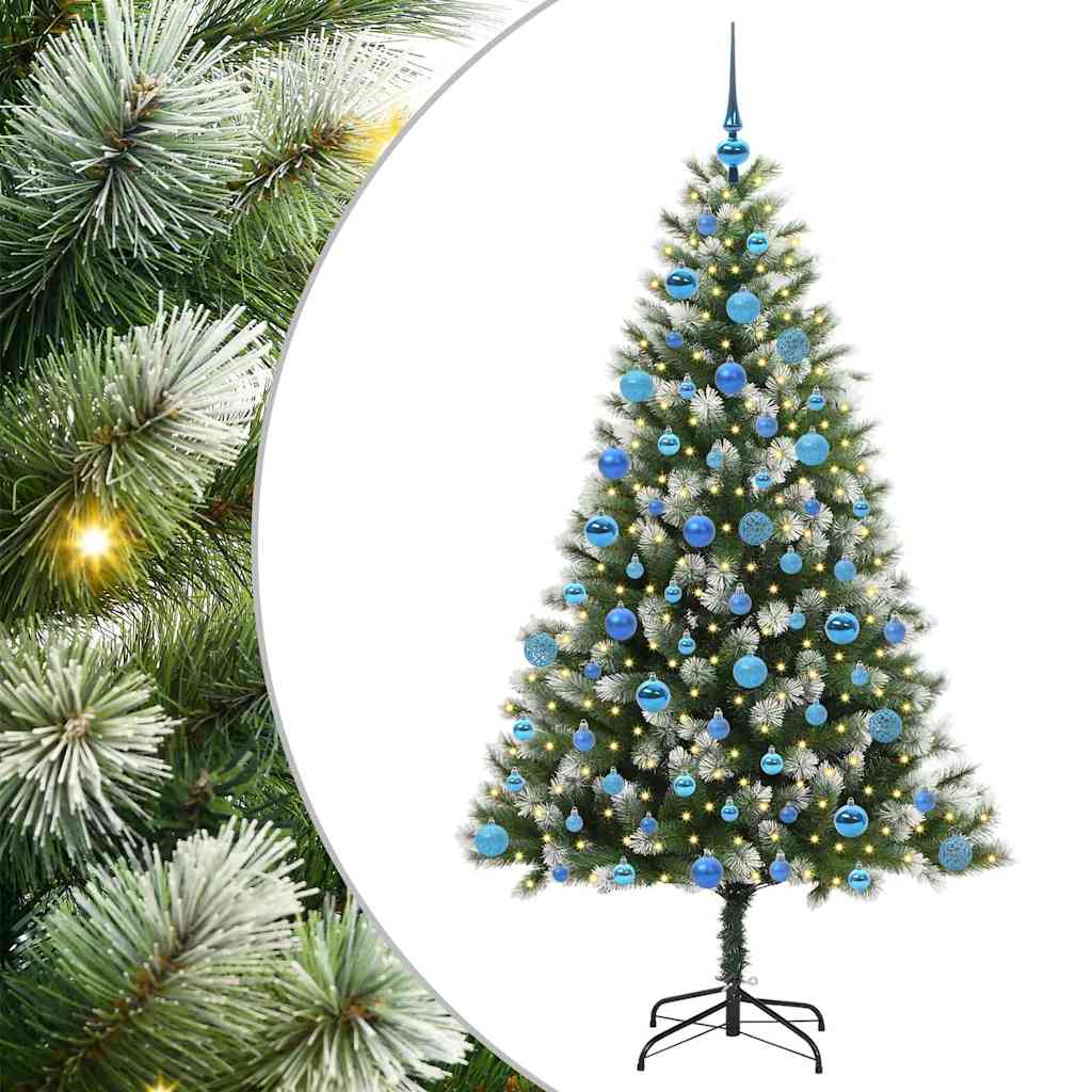 Albero di Natale artificiale con rami snodati e neve imbiancata