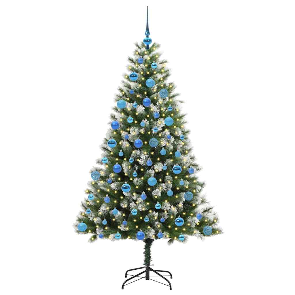 Albero di Natale artificiale con rami snodati e neve imbiancata