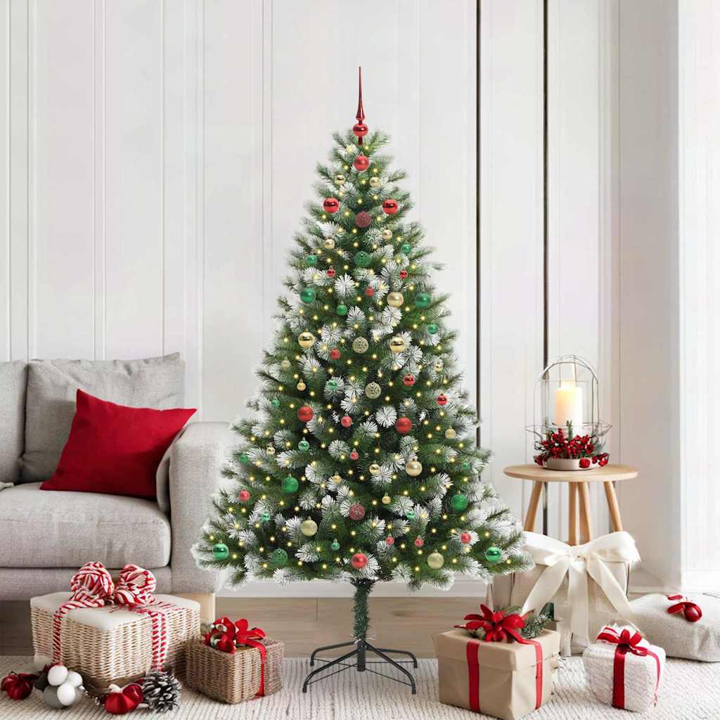 Albero di Natale artificiale con rami snodati e neve imbiancata