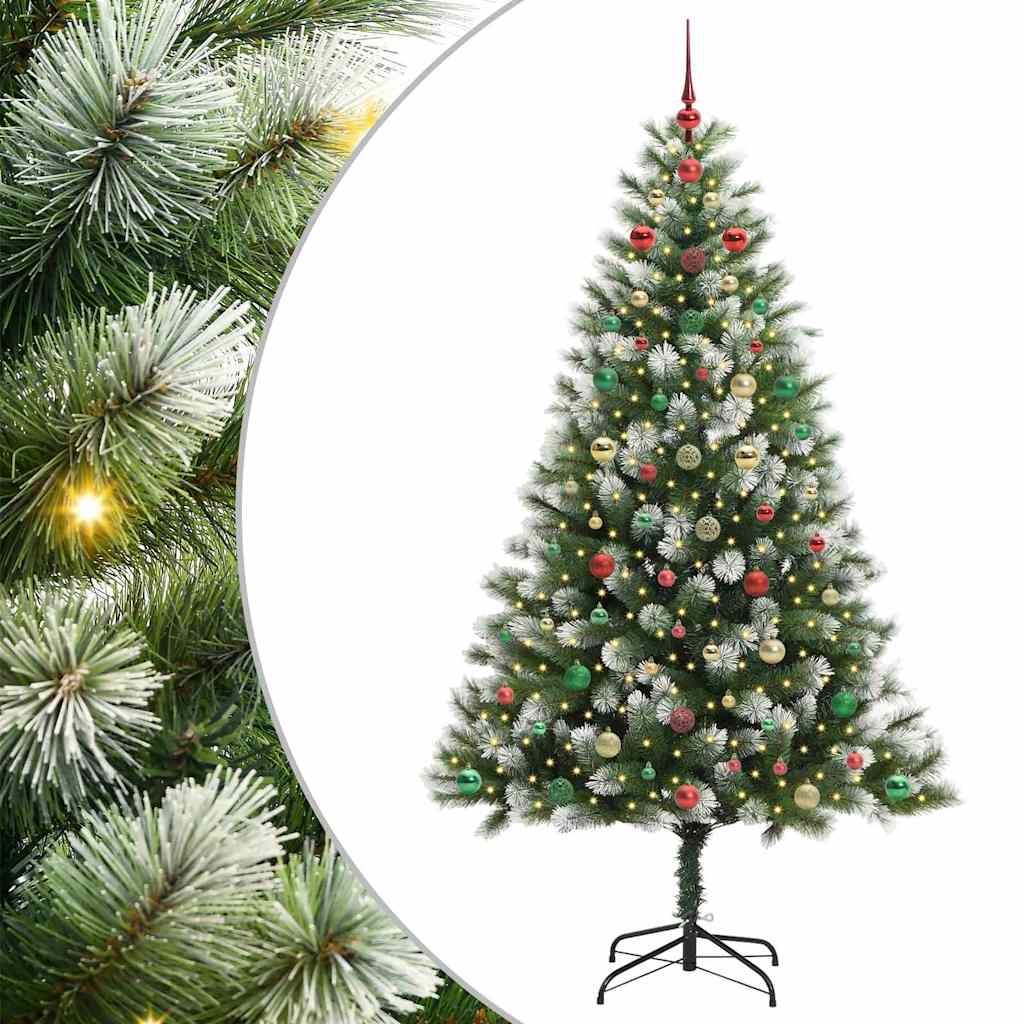 Albero di Natale artificiale con rami snodati e neve imbiancata