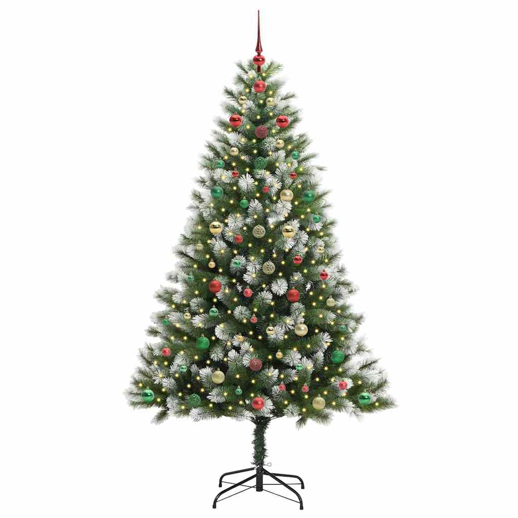 Albero di Natale artificiale con rami snodati e neve imbiancata