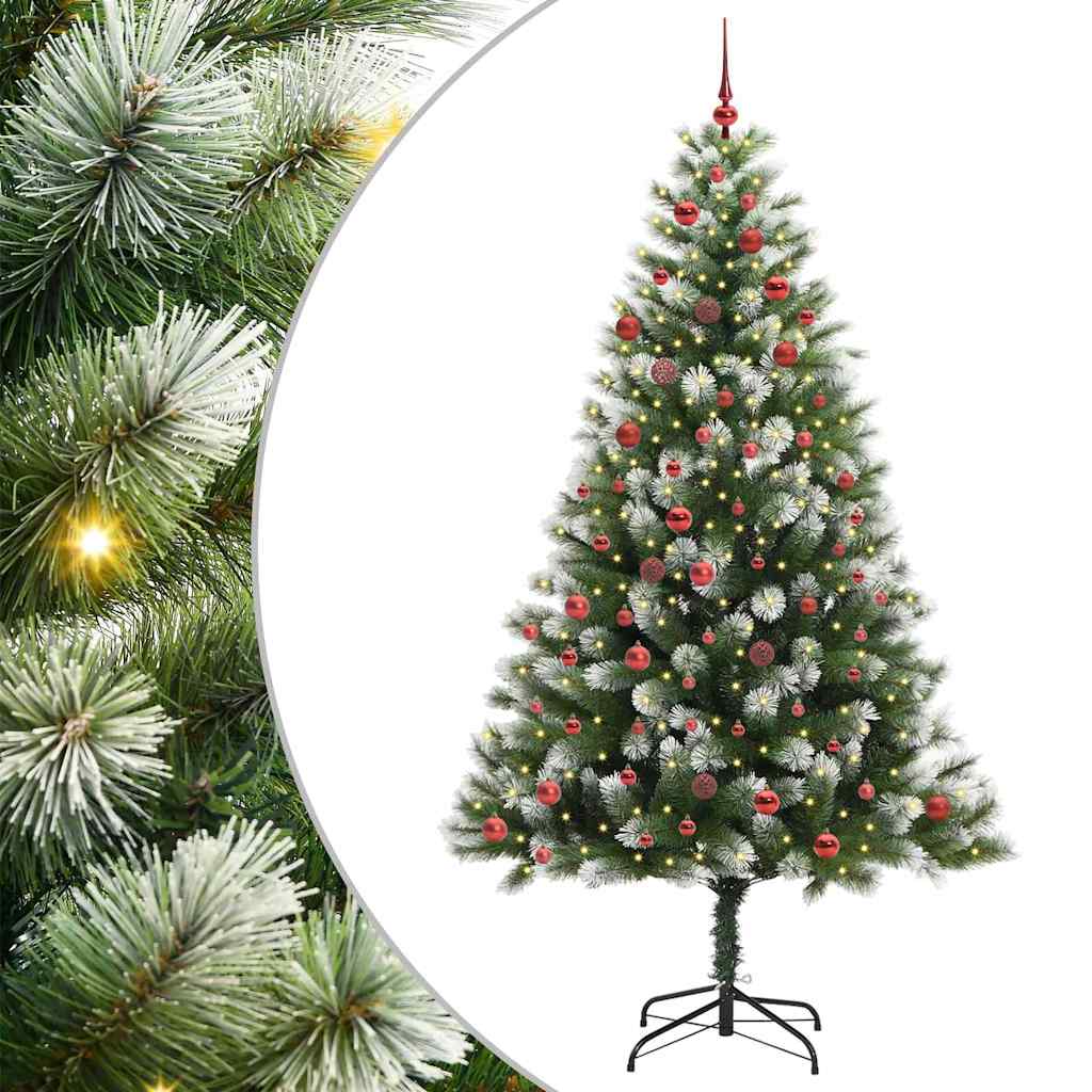 Albero di Natale artificiale con rami snodati e neve imbiancata