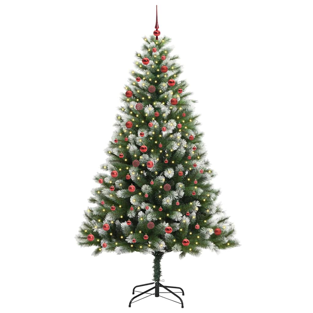 Albero di Natale artificiale con rami snodati e neve imbiancata