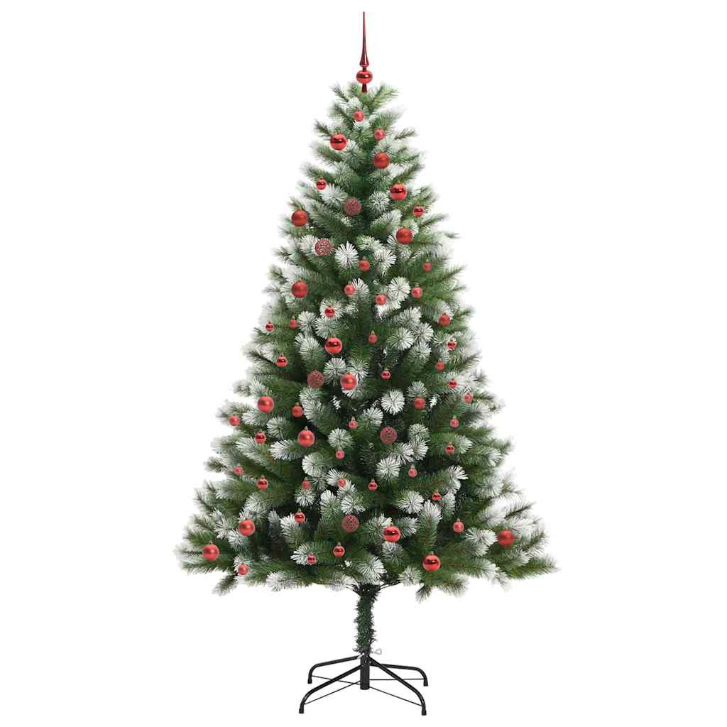 Albero di Natale artificiale con rami snodati e neve imbiancata