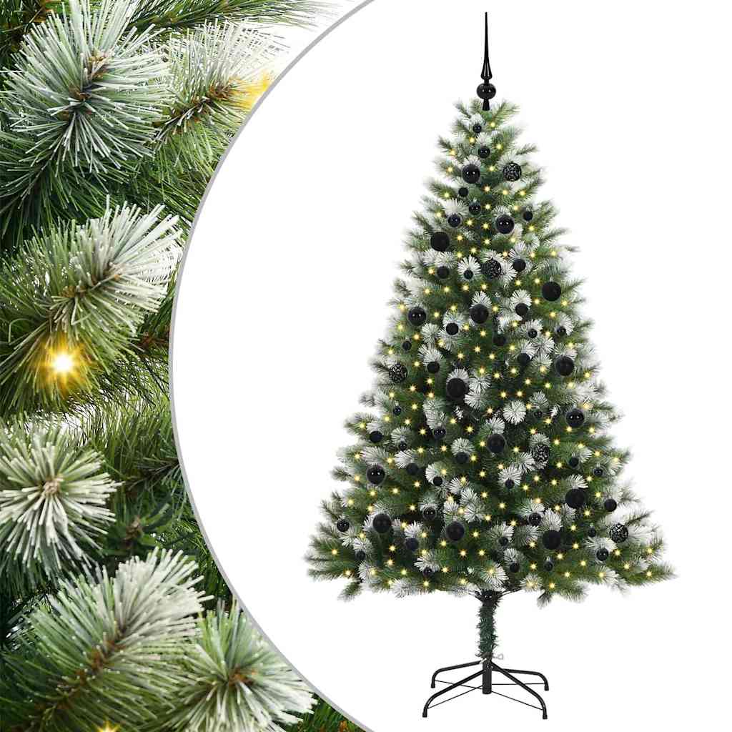Albero di Natale artificiale con rami snodati e neve imbiancata