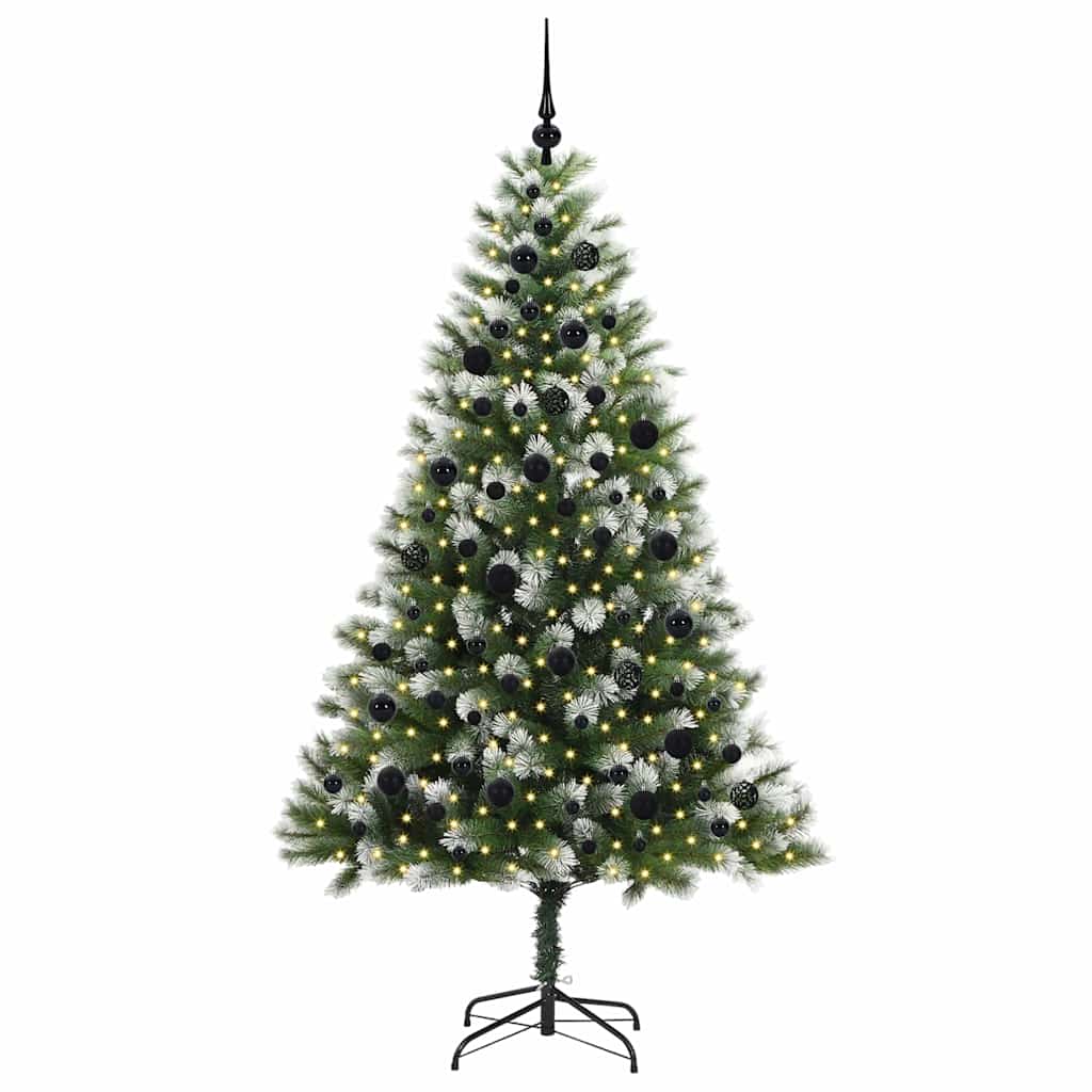 Albero di Natale artificiale con rami snodati e neve imbiancata