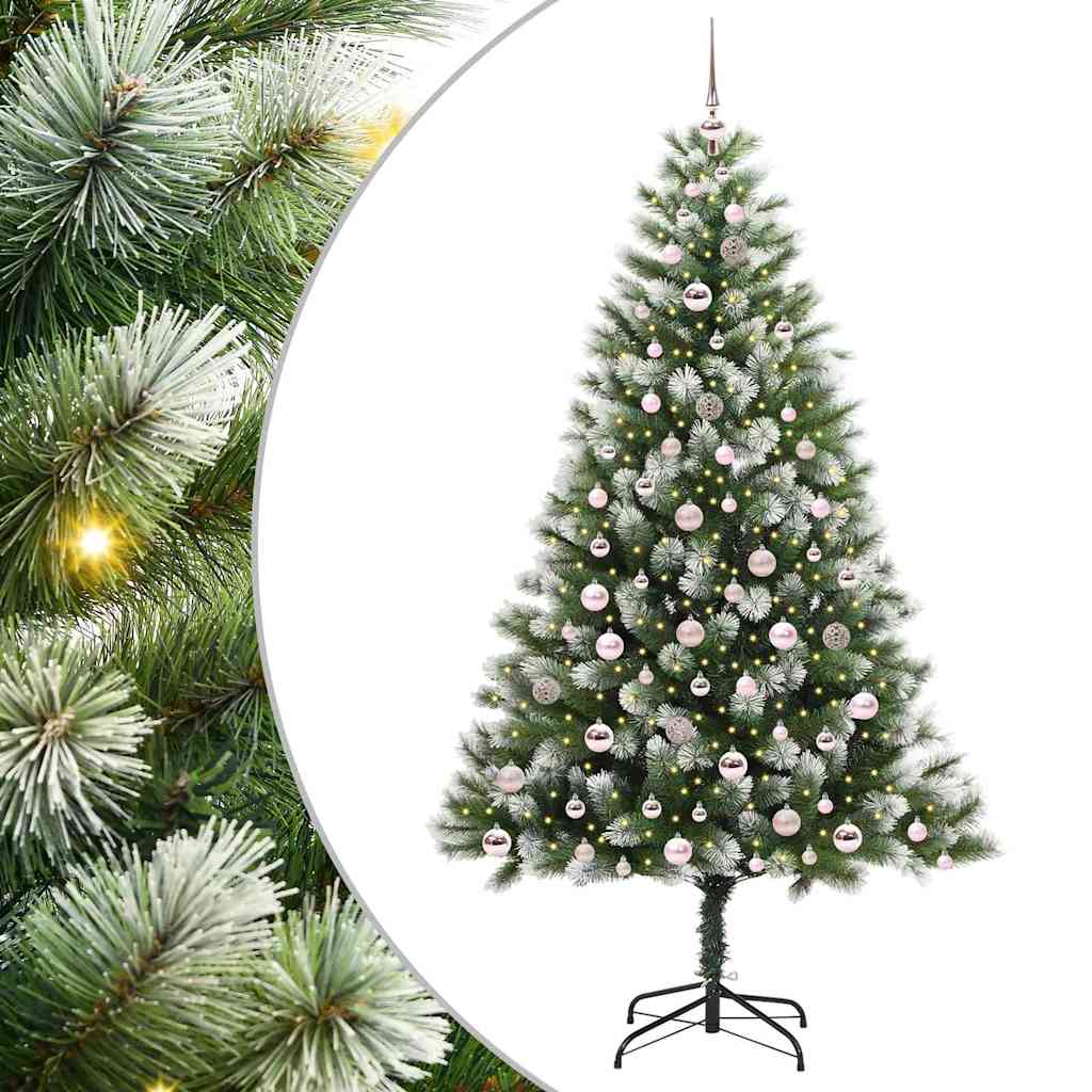 Albero di Natale artificiale con rami snodati e neve imbiancata