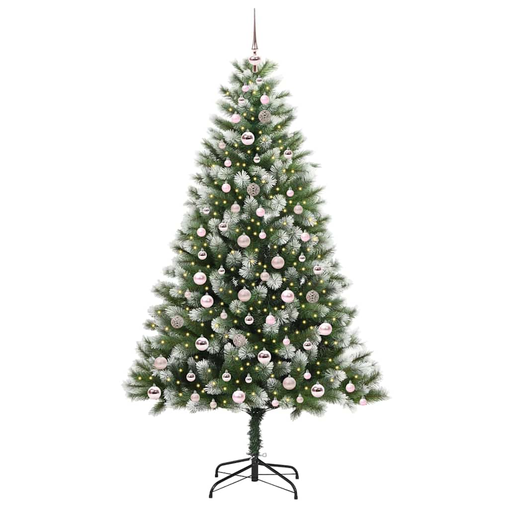 Albero di Natale artificiale con rami snodati e neve imbiancata