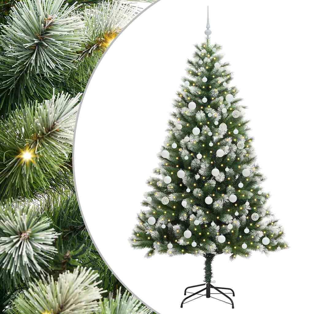 Albero di Natale artificiale con rami snodati e neve imbiancata