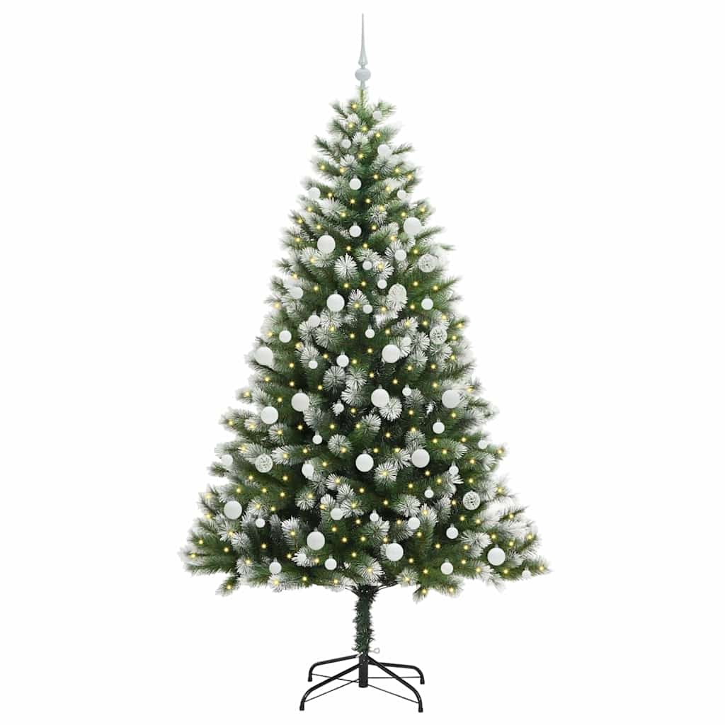 Albero di Natale artificiale con rami snodati e neve imbiancata
