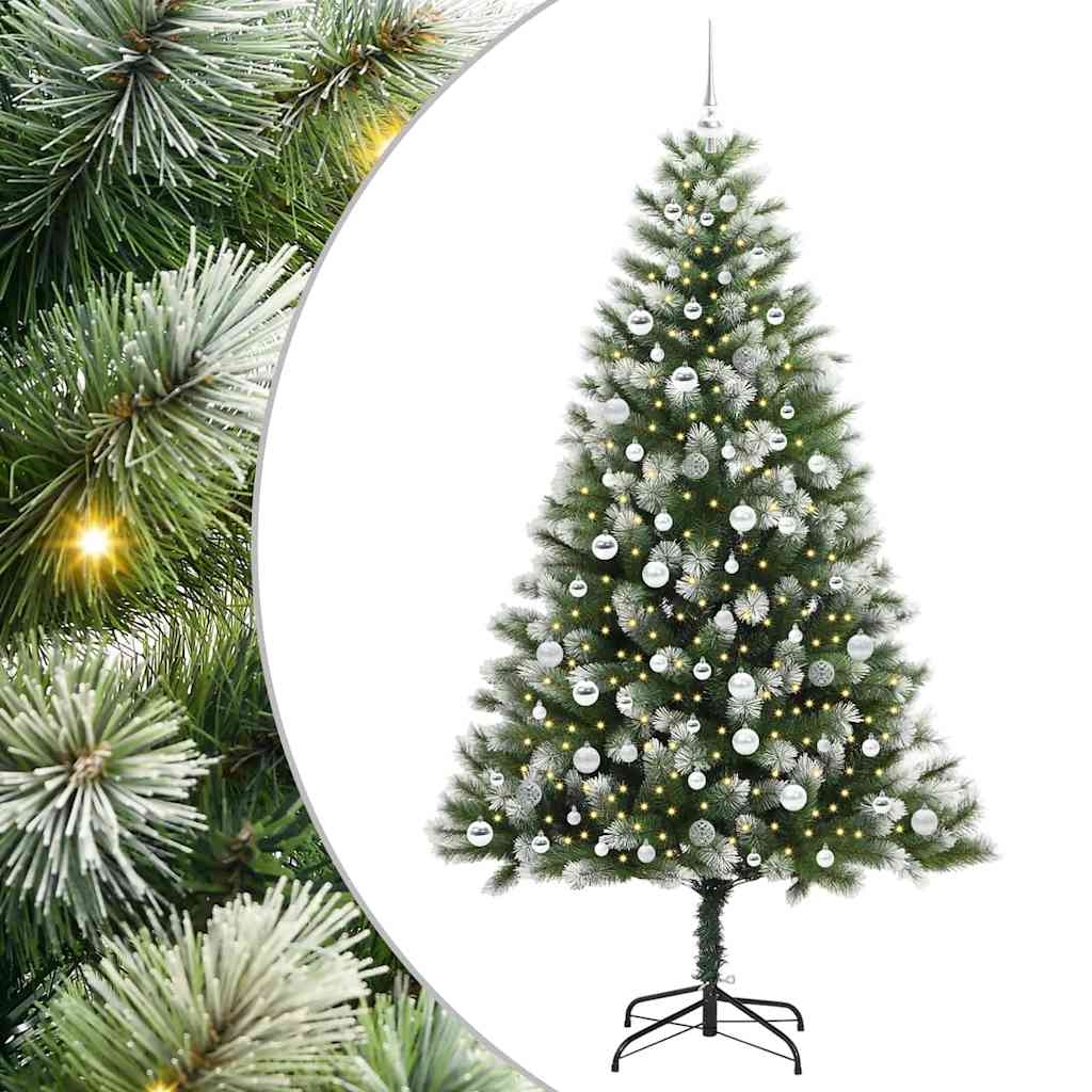 Albero di Natale artificiale con rami snodati e neve imbiancata