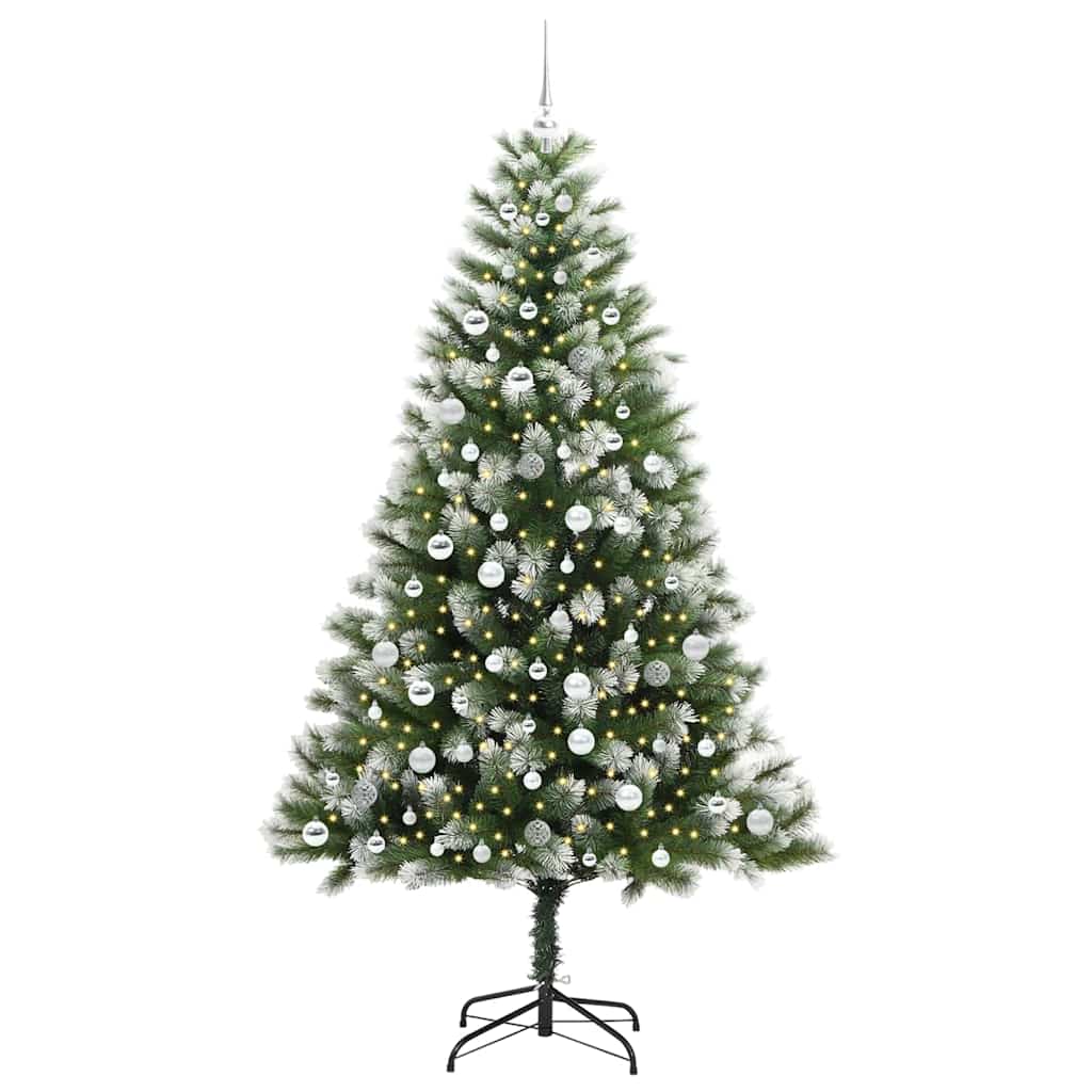 Albero di Natale artificiale con rami snodati e neve imbiancata