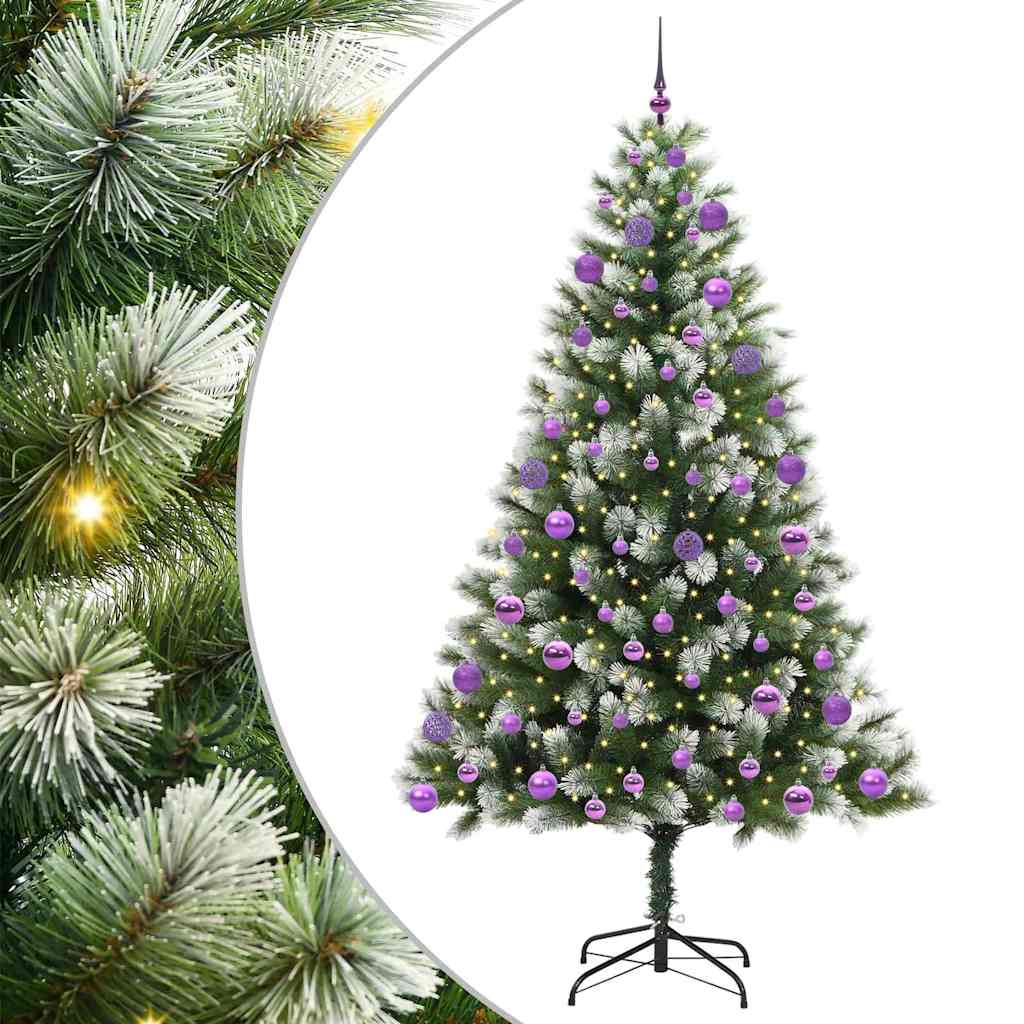 Albero di Natale artificiale con rami snodati e neve imbiancata