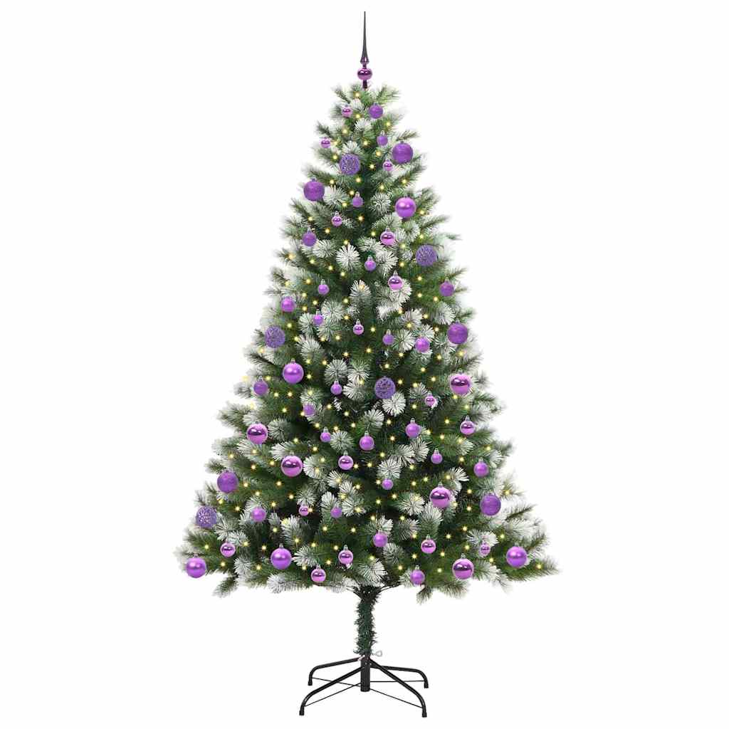 Albero di Natale artificiale con rami snodati e neve imbiancata