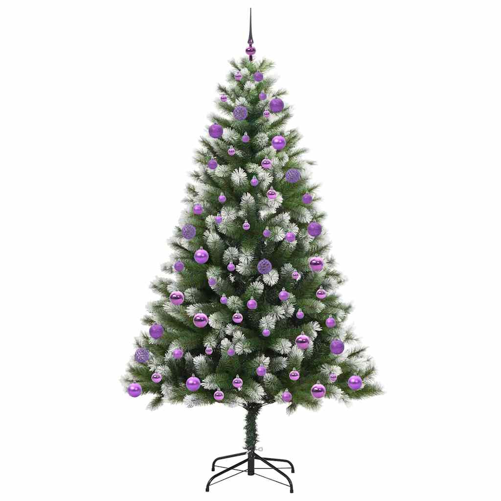 Albero di Natale artificiale con rami snodati e neve imbiancata
