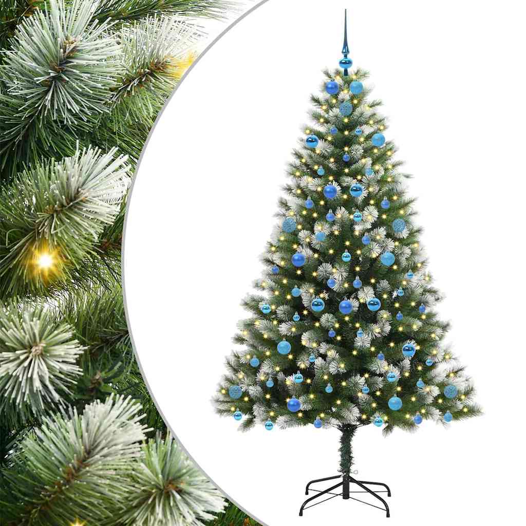 Albero di Natale artificiale con rami snodati e neve imbiancata