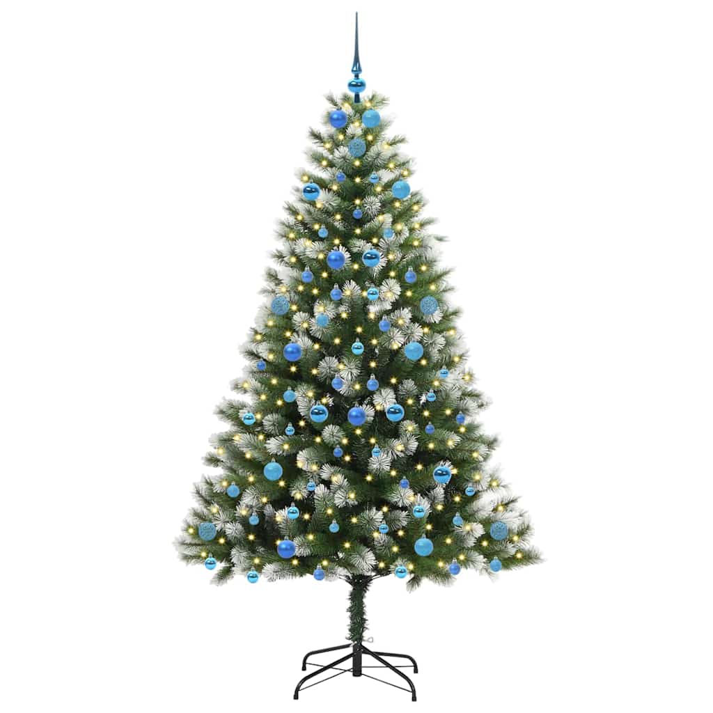 Albero di Natale artificiale con rami snodati e neve imbiancata
