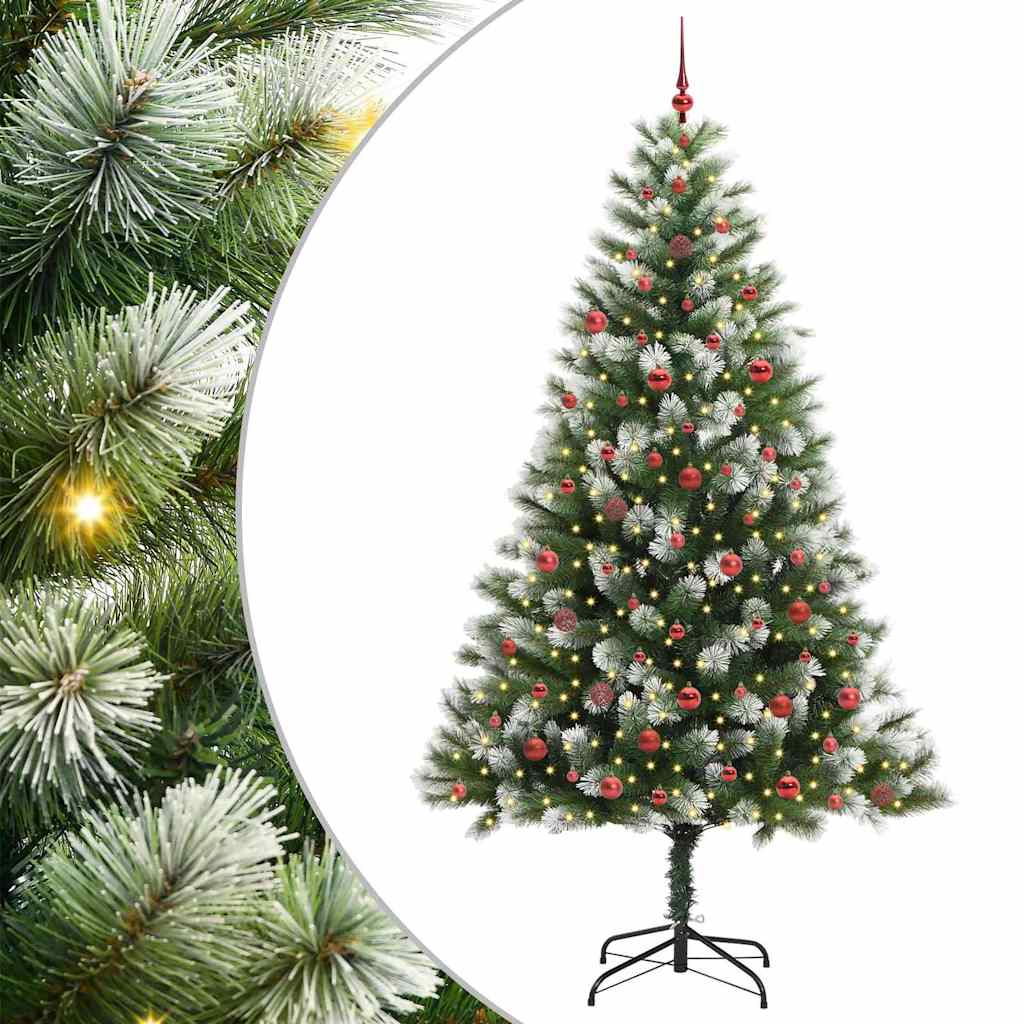 Albero di Natale artificiale con rami snodati e neve imbiancata