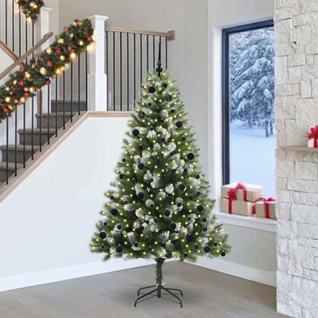 Albero di Natale artificiale con rami snodati e neve imbiancata