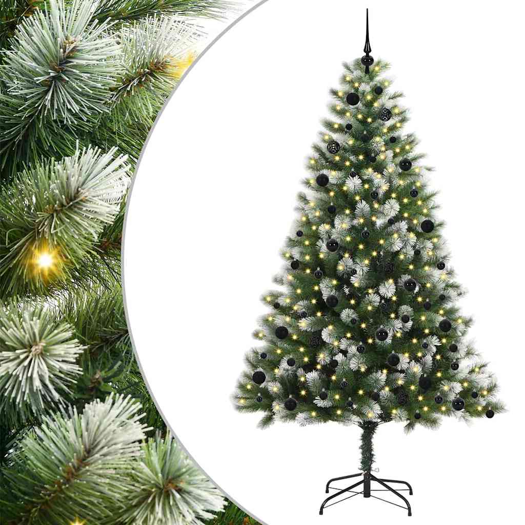 Albero di Natale artificiale con rami snodati e neve imbiancata