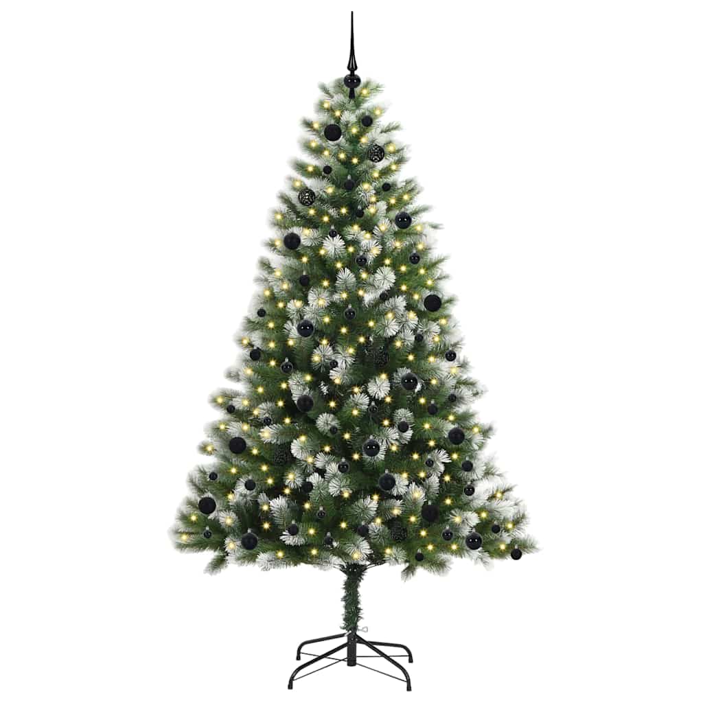 Albero di Natale artificiale con rami snodati e neve imbiancata