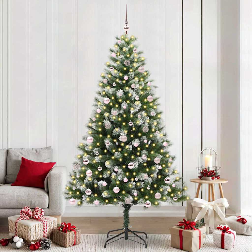 Albero di Natale artificiale con rami snodati e neve imbiancata