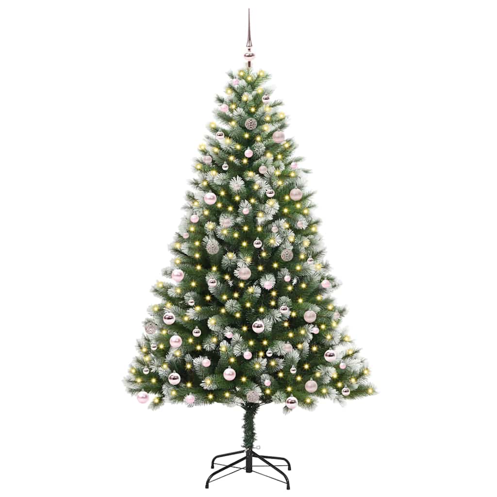 Albero di Natale artificiale con rami snodati e neve imbiancata