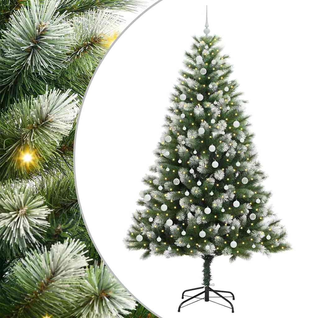 Albero di Natale artificiale con rami snodati e neve imbiancata