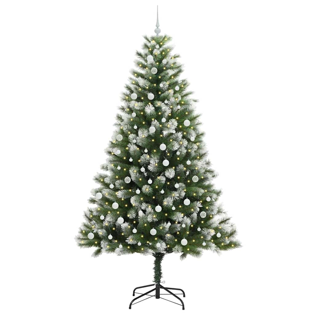 Albero di Natale artificiale con rami snodati e neve imbiancata