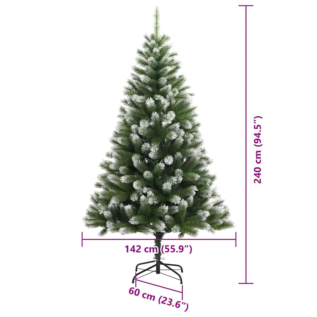 Albero di Natale artificiale con rami snodati e neve imbiancata