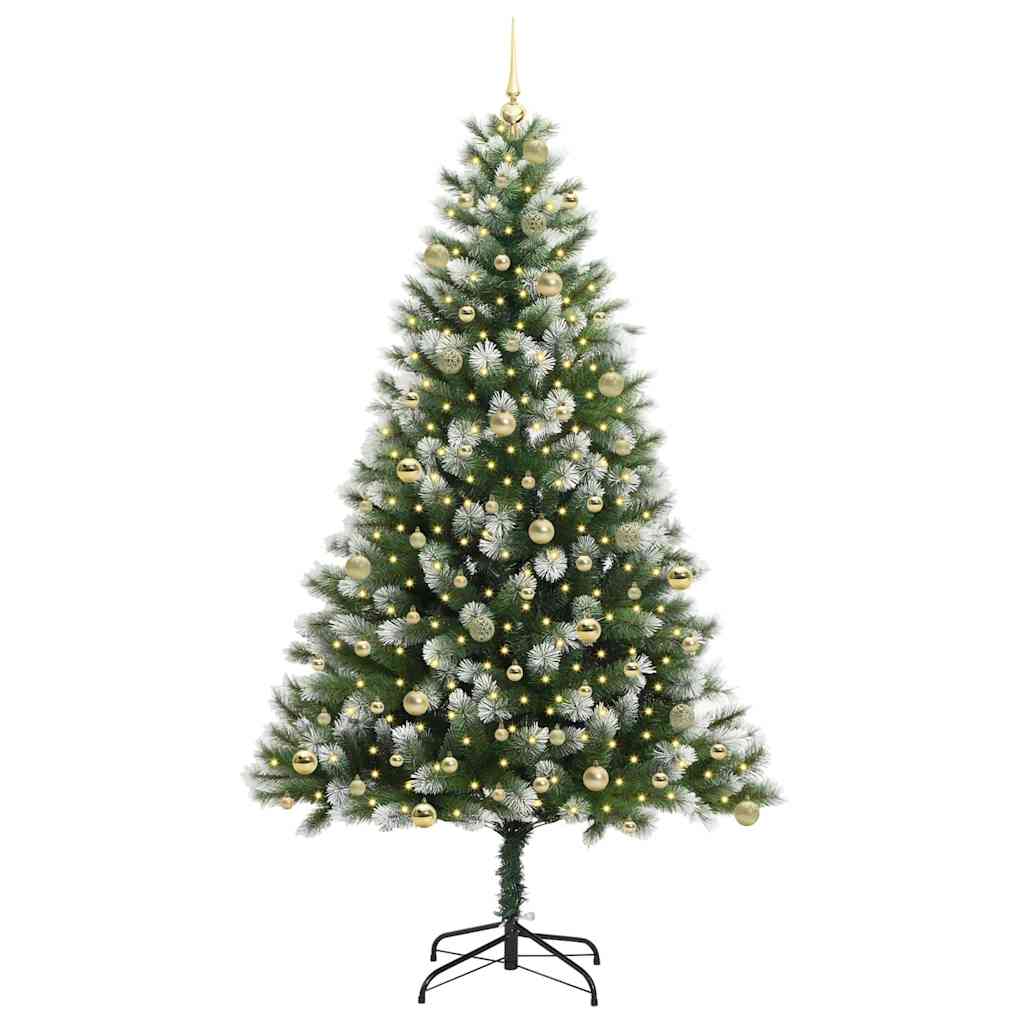 Albero di Natale artificiale con rami snodati e neve imbiancata