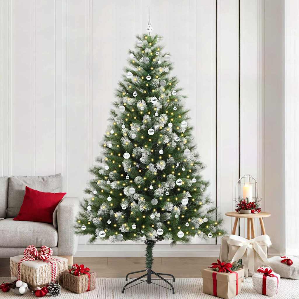 Albero di Natale artificiale con rami snodati e neve imbiancata