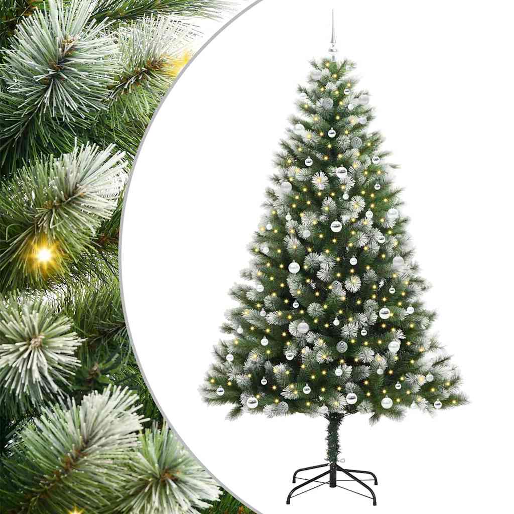 Albero di Natale artificiale con rami snodati e neve imbiancata