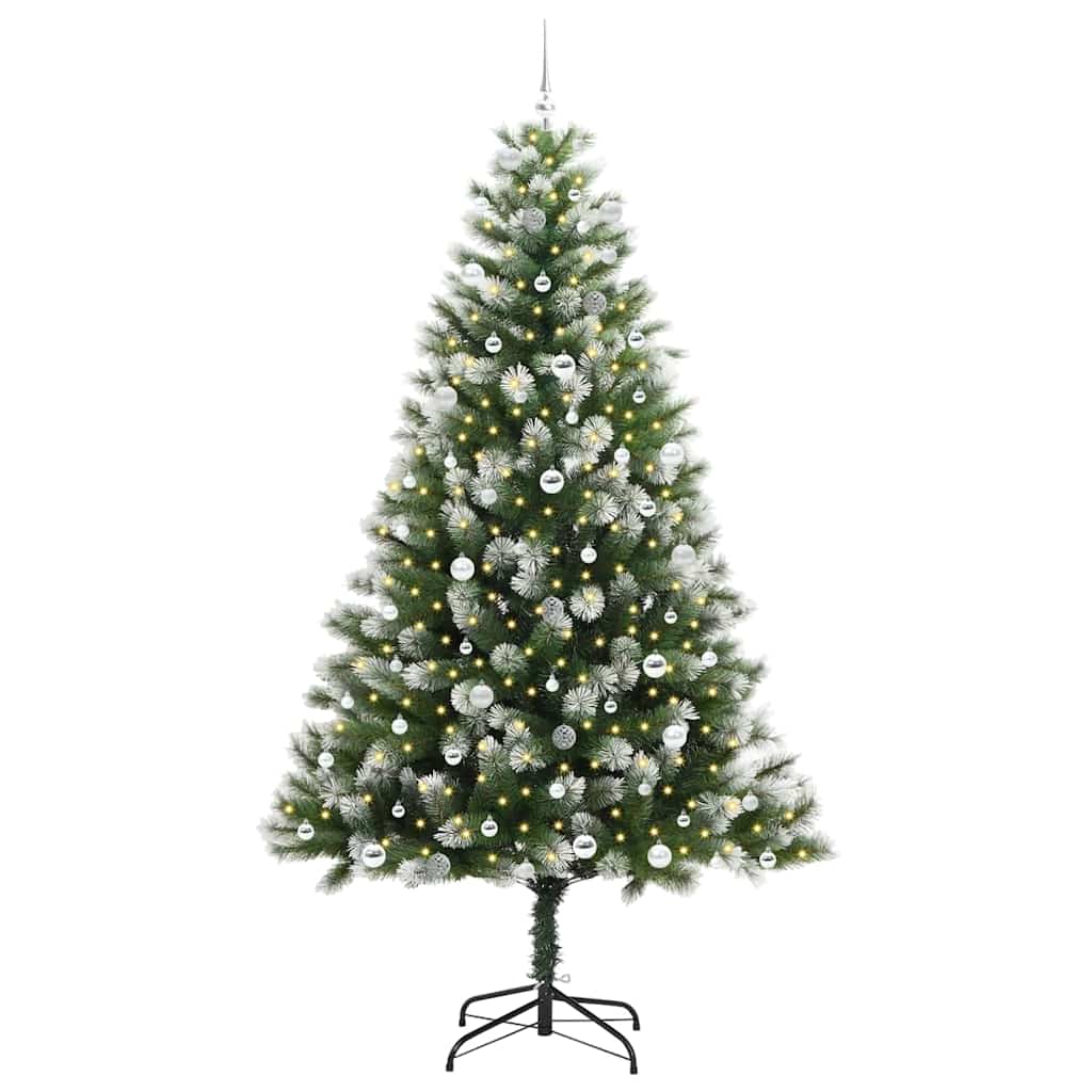 Albero di Natale artificiale con rami snodati e neve imbiancata