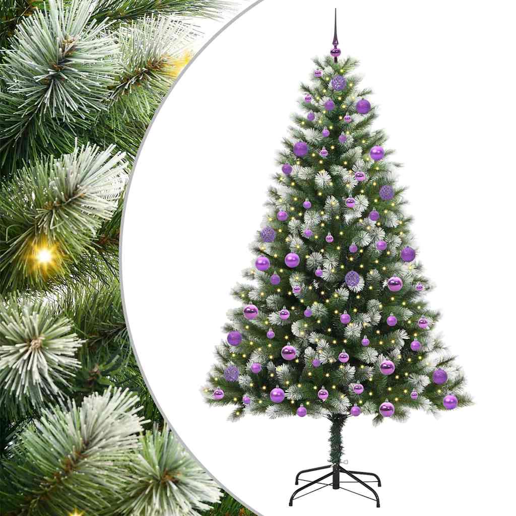 Albero di Natale artificiale con rami snodati e neve imbiancata