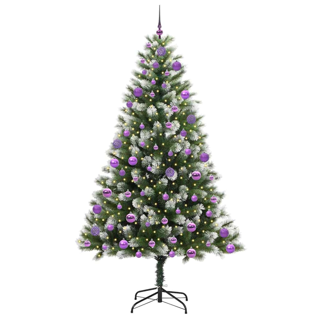 Albero di Natale artificiale con rami snodati e neve imbiancata