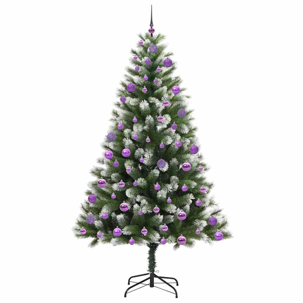 Albero di Natale artificiale con rami snodati e neve imbiancata