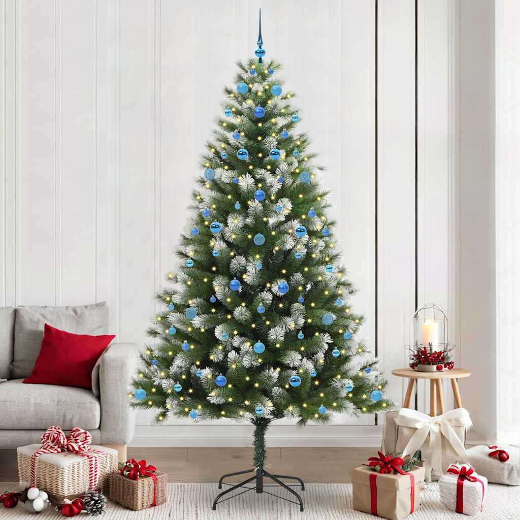 Albero di Natale artificiale con rami snodati e neve imbiancata