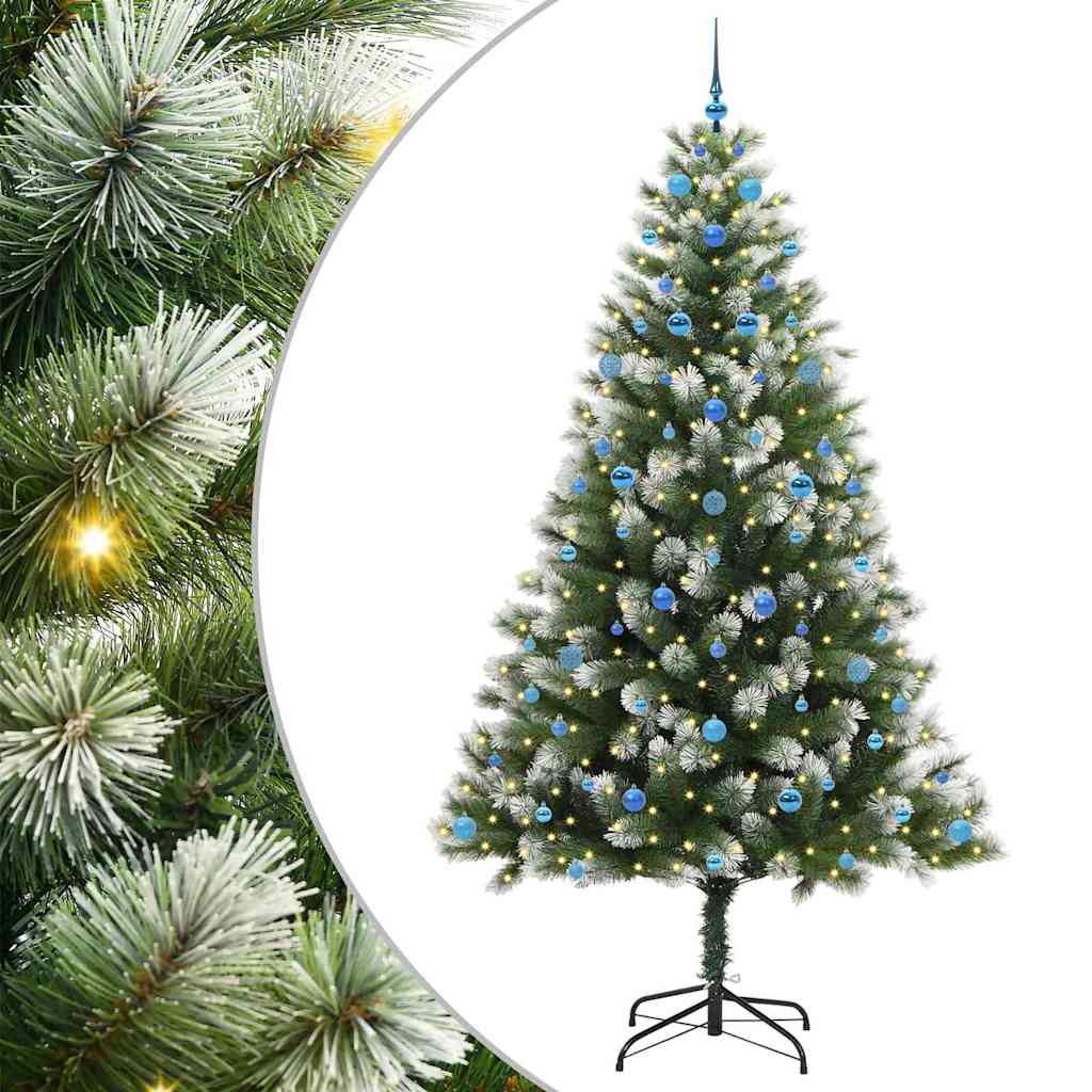 Albero di Natale artificiale con rami snodati e neve imbiancata
