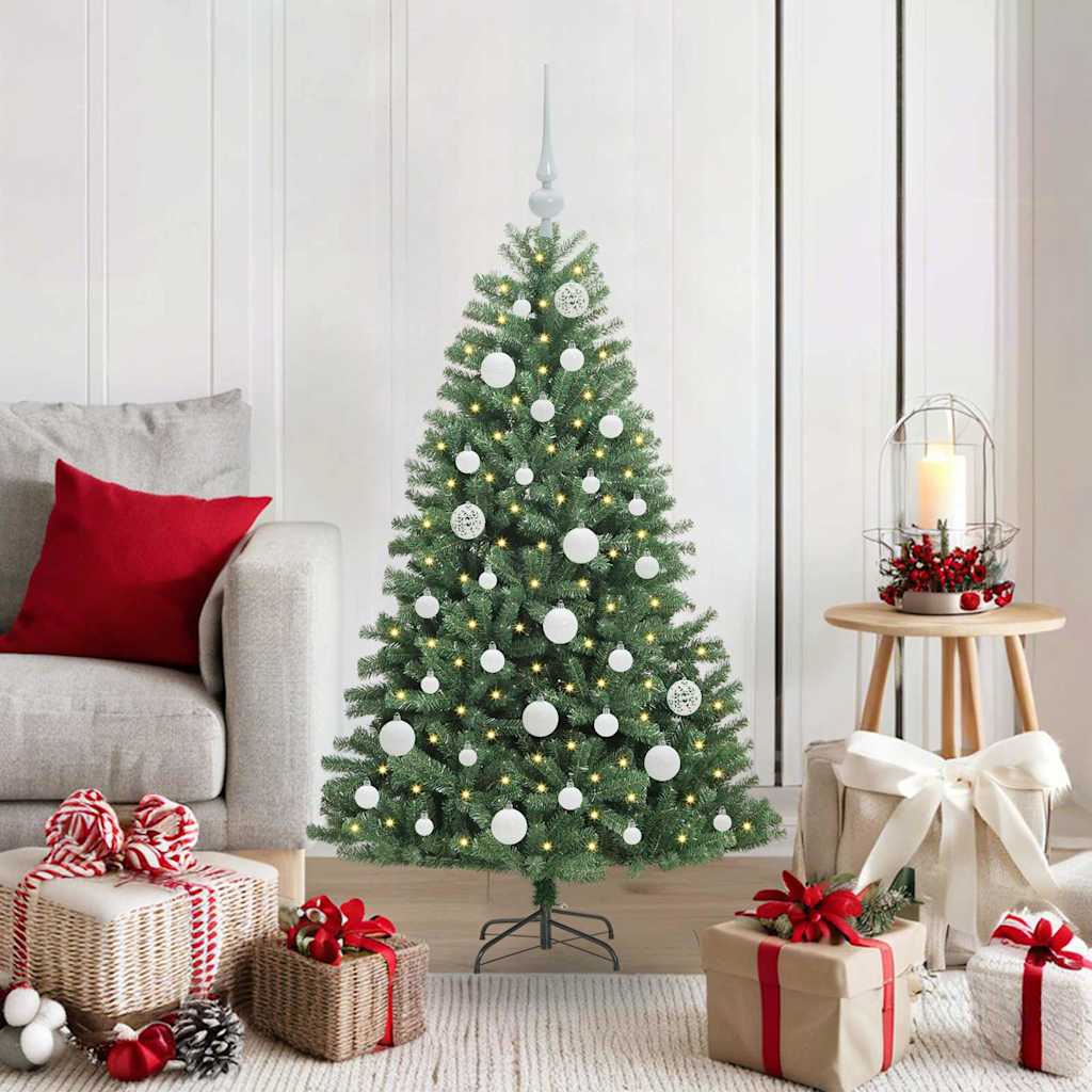 Albero di Natale Artificiale con Rami Pieghevoli Verde 120 cm