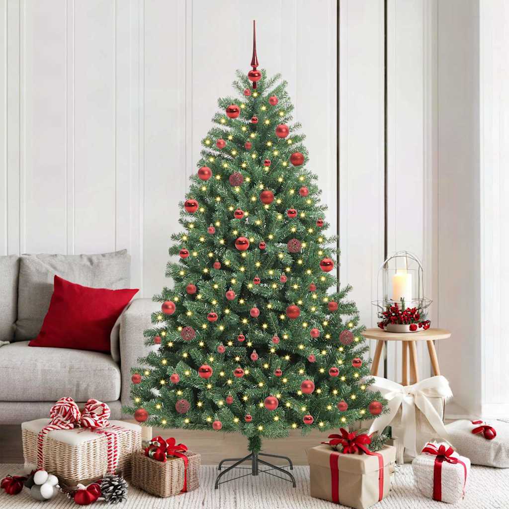 Albero di Natale Artificiale con Rami Pieghevoli Verde 180 cm