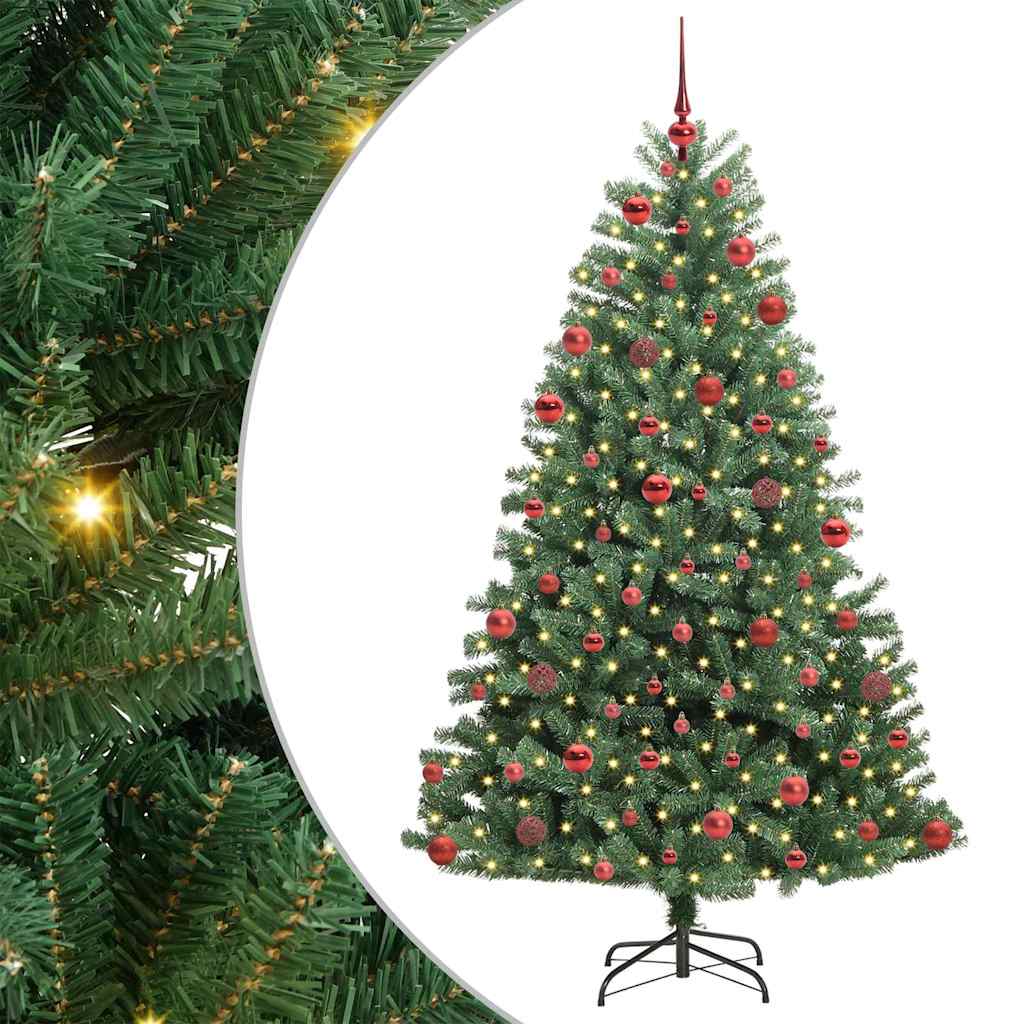 Albero di Natale Artificiale con Rami Pieghevoli Verde 180 cm
