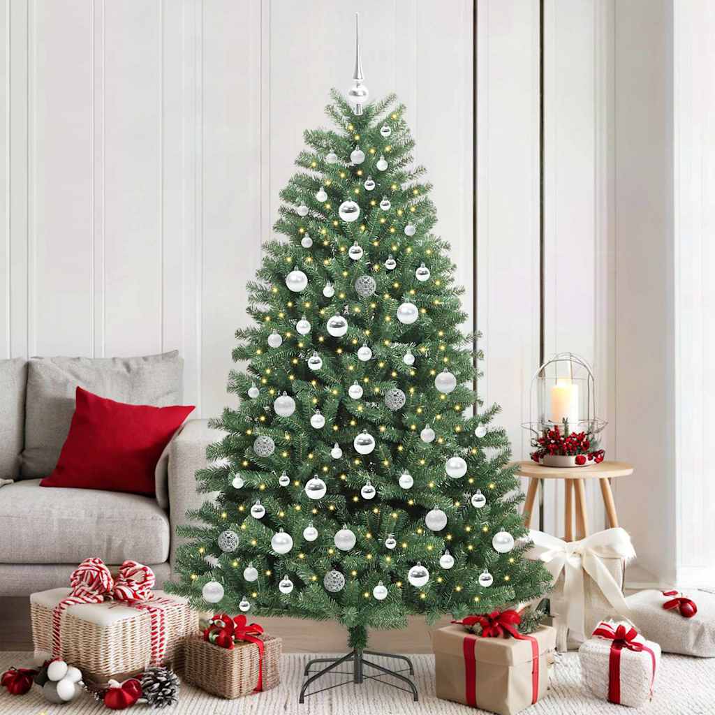 Albero di Natale Artificiale con Rami Pieghevoli Verde 180 cm